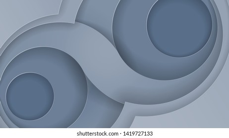 Background with blue paper cut shapes. Abstract paper art style, design layout for video backdrop, business presentations or others. 9:16 Aspect Ratio HD Format. Vector illustration.