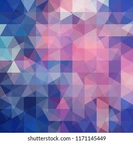 Background of blue, pink geometric shapes. Abstract triangle geometrical background. Mosaic pattern. Vector EPS 10. Vector illustration