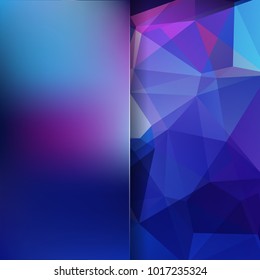 Background of blue, pink, purple geometric shapes. Blur background with glass. Colorful mosaic pattern. Vector EPS 10. Vector illustration