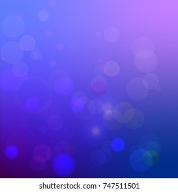 Background With Blue And Purple Bokeh Effects . Vector Illustration.