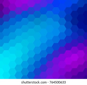 Background of blue and purple hexagonal texture. Geometric vector illustration.