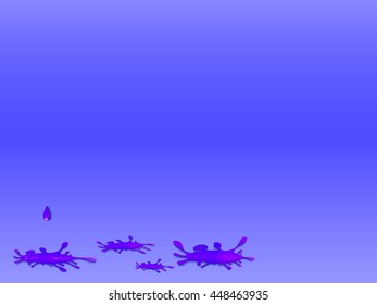 Background in blue purple tones with a falling drop and blots