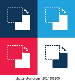 Background blue and red four color minimal icon set