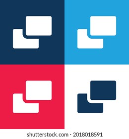 Background blue and red four color minimal icon set