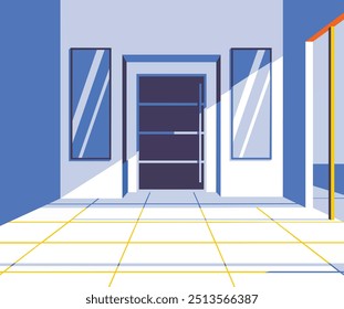 Fondo con habitación azul y sombra