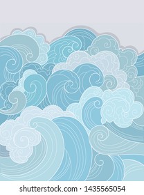 background blue sea ocean waves storm graphics detailed 