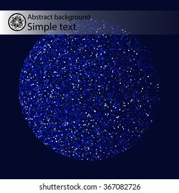 Background with blue shiny dots on a black background . For design cards , banners , invitations . Vector illustration .