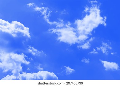 Background of the blue sky and clouds