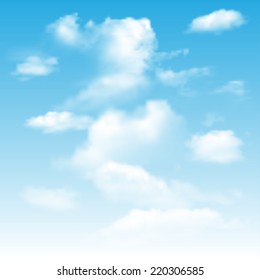 Background with blue sky and clouds.