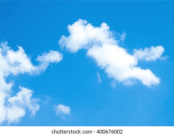 Background with blue sky and clouds. Vector.