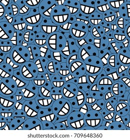 background of blue smileys