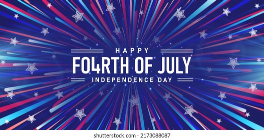 background with blue stars burst fourth of july for website header, corporate sign business, social media posts, advertising agency, wallpaper, backdrops, landing page, advertisement marketing events