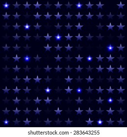 Background with blue stars. Vector illustration.