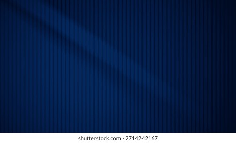 Fondo Textura abstracta de la raya azul Diseño de impresión de moda. Vertical de pared de rayas paralelas con iluminación suave. Pared de Navidades con luz de sombra.