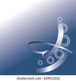 Background in Blue Tones with Composition from Snowflakes and Tape. Vector illustration