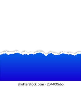 Background with blue torn paper texture. Vector EPS 10