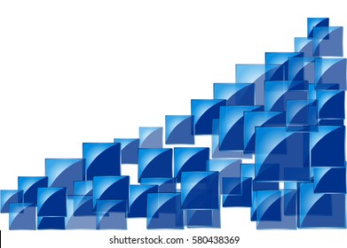 Background with blue transparent square on white