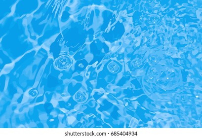 Background with blue water, view from above, vector illustration