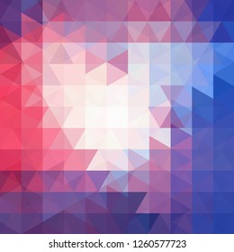 Background of blue, white, red geometric shapes. Abstract triangle geometrical background. Mosaic pattern. Vector EPS 10. Vector illustration
