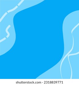 The background is blue with white stripes