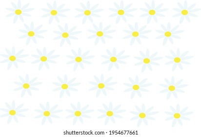 Background blue and yellow daisies. Vector.