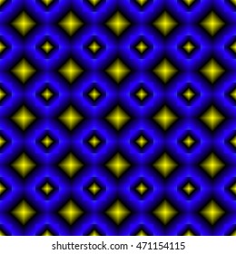 Background of blue and yellow diamond. Abstract pattern in bright colors.