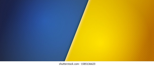 Background with blue and yellow parts for comparison. Halftone dots on two color background, minimal pattern. Vector illustration, EPS10