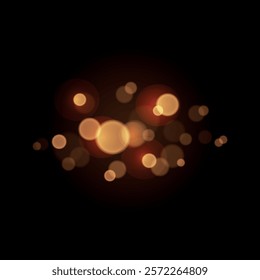 Background with blur circles, glowing yellow bokeh circles, abstract light blur effect, blurry overlay pattern, Christmas glowing bokeh confetti light, holiday powder dust for cards