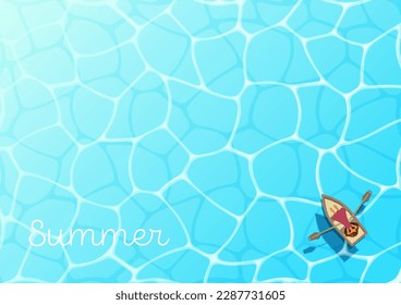 Background of boat and girl in clear water