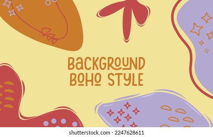 Background Boho and Hand Draw Style