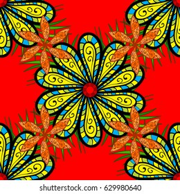 Background. Boho style flower seamless pattern. Vector Mandala. Tiled mandala design, best for print fabric or papper and more.