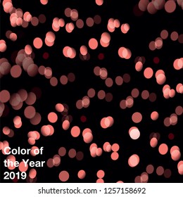 Background bokeh in the colors of the year 2019, vector illustration