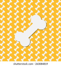 Background with bones on a yellow background vector graphics