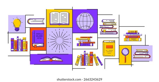 Fondo con libros. Imagen para la educación y la escuela.