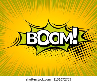 Background with Boom comic book explosion vector design pattern. Boom
