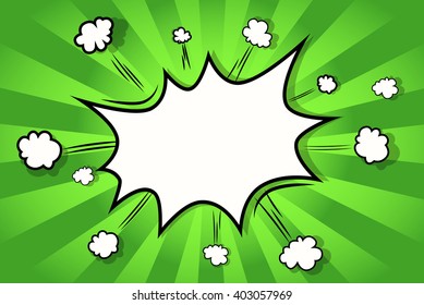 Background. Boom Comic Book Explosion, Comic Style Green Lime Background