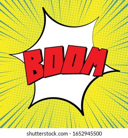 Background of boom in comic style illustration