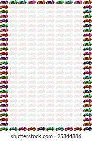 background with a border out of toy cars and transparent cars
