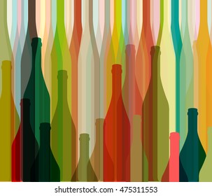 Background Bottle Ilustration.Alcoholic Bar Menu.Design for Party.Template for Menu Card.Wine List Design.Suitable for Poster.Card Cocktail Party.Bottle of Wine Vector.