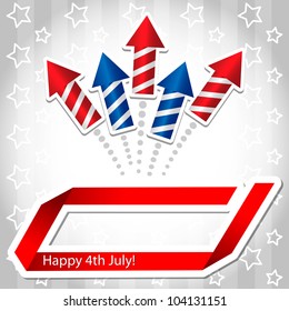 Background of bottle rockets. Vector illustration. Red