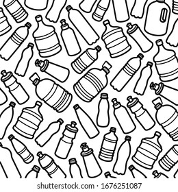 Background bottles water. Collection icon bottles water. Vector