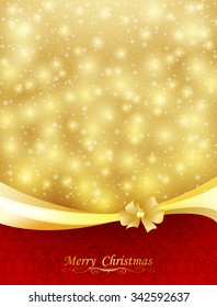 Background with bow, stars and blurry light, illustration