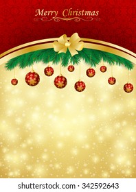 Background with bow, stars and blurry light, illustration