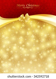 Background with bow, stars and blurry light, illustration