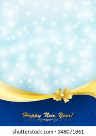 Background with bow, stars and blurry light, illustration