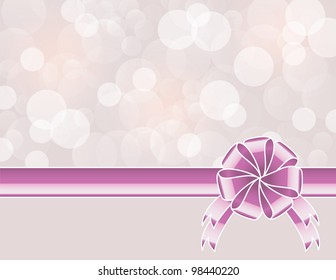 Background with bow, stars and blurry light