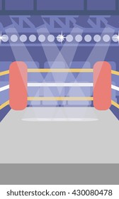 Background of boxing ring vector flat design illustration. Vertical layout.