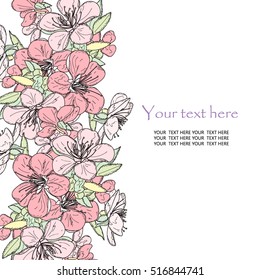 Background with branch of cherry blossom