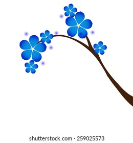 Background with branch of cherry blossom. Vector. EPS 10