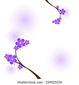 Background with branch of cherry blossom. Vector. EPS 10